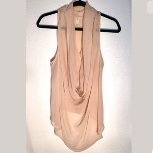 Maggie Ward Womens Sleeveless Cowl Neck Blouse- XS